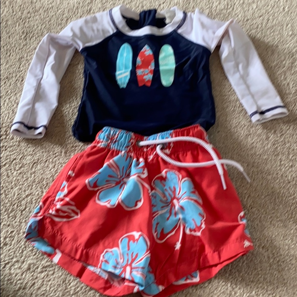 Snapper rock bathing suit and rash guard